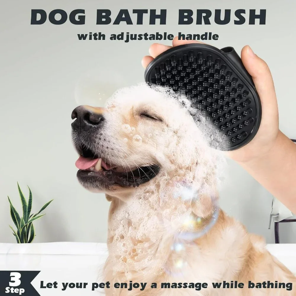 3PCS Self Cleaning Slicker Brush & Pet Grooming Rake & Bath Brush for Dogs,Cats